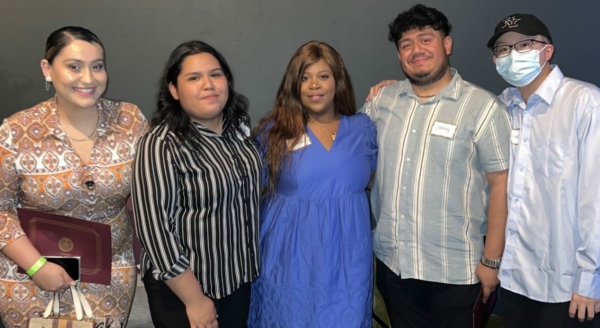 Our school-based staff speakers! From left to right: Taide Acevedo, Stephanie Ruiz, Shanice Peters, Johnny Tapia, and Andy Li