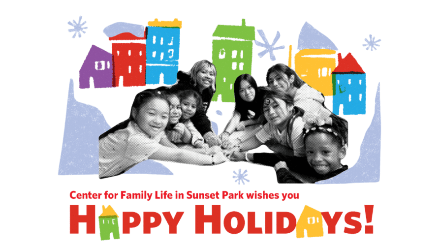 CFL Summer Camp participants.  Art designed by local Sunset Park artist, Mei Zheng.